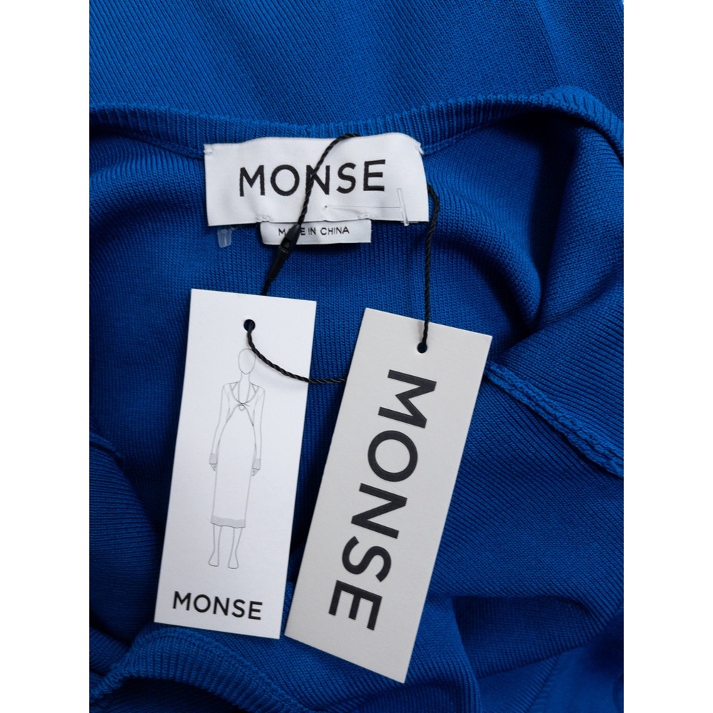 MONSE Royal Blue Long Sleeve Midi Dress with Open Back - Picture 6 of 15